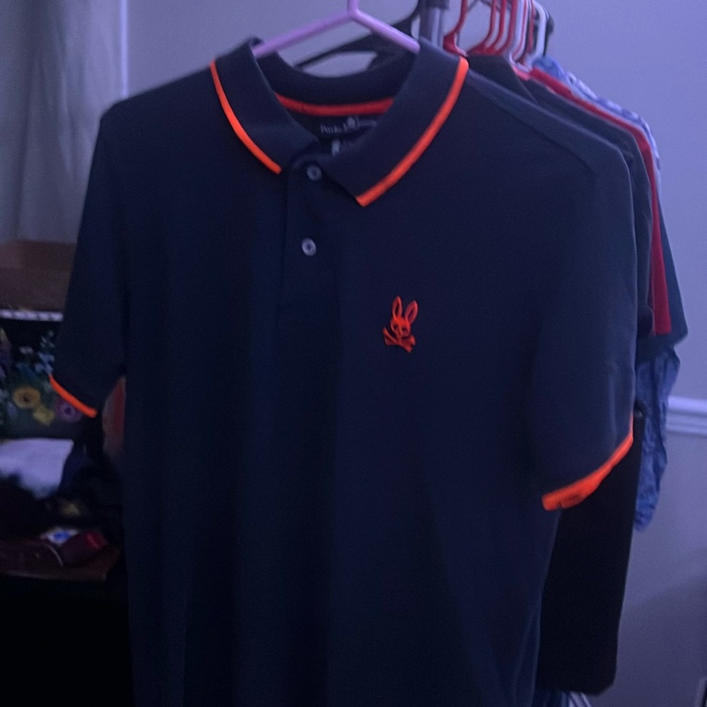 psycho bunny polo navy and orange original